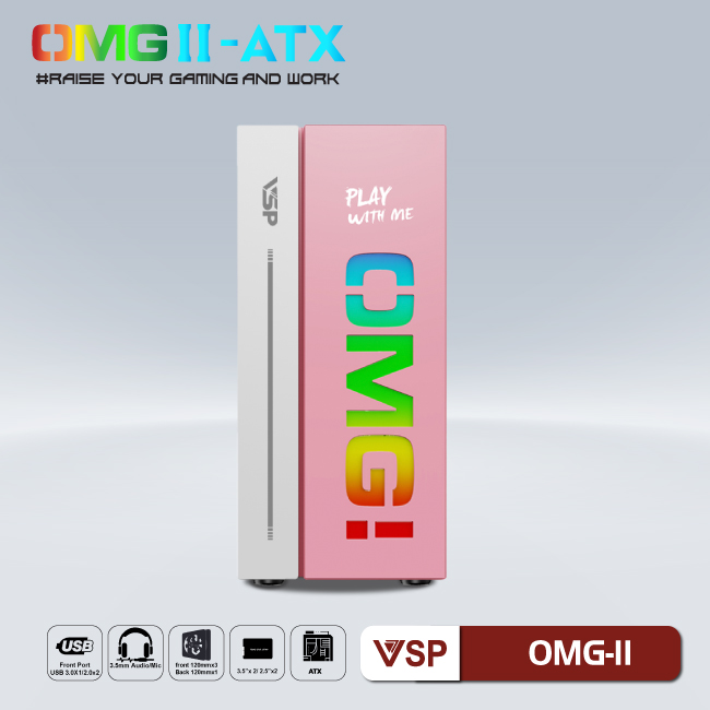 Vỏ máy tính Case VSP OMG II ATX LED Gaming - Hàng chính hãng TECH VISION phân phối
