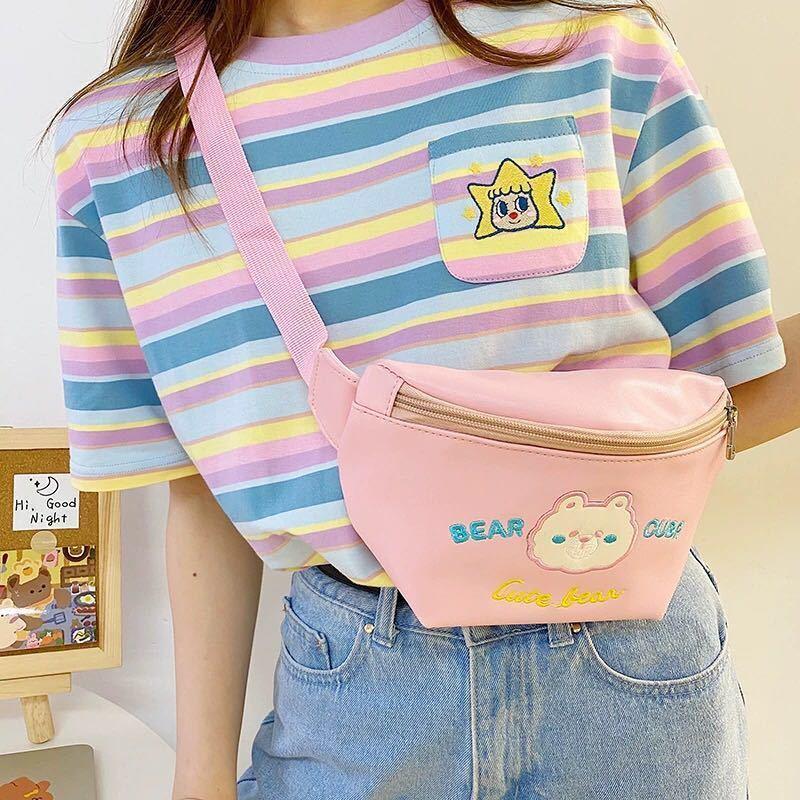 Japanese Students WildinsKorean Style Slanted Chest Bag Women2020New Fashion Net Popular Cute Bear Purse