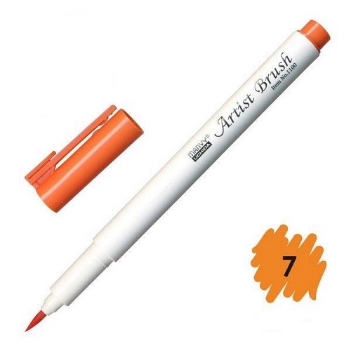 Combo 4 bút lông đầu cọ viết calligraphy Marvy Artist Brush 1100 - UP.PENS Collection - Orange Colors 2