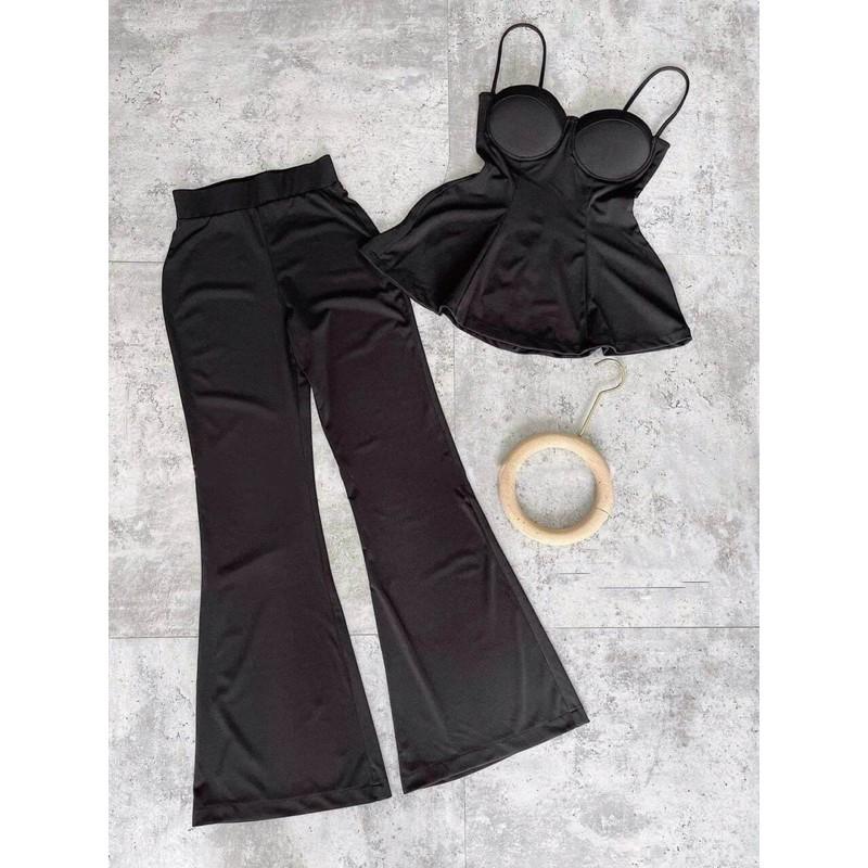 Sét bộ áo 2 dây kèm quần ống rộng ở nhà hay xuống phố đều xinh lung linh