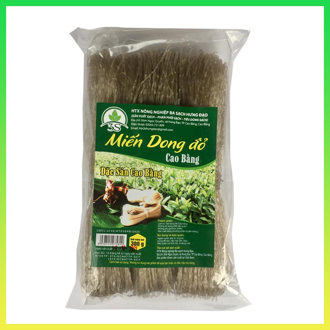 Miến dong cao bằng / Miến phia đén Gói 300G / Dai ngon làm từ củ dong riềng tự nhiên