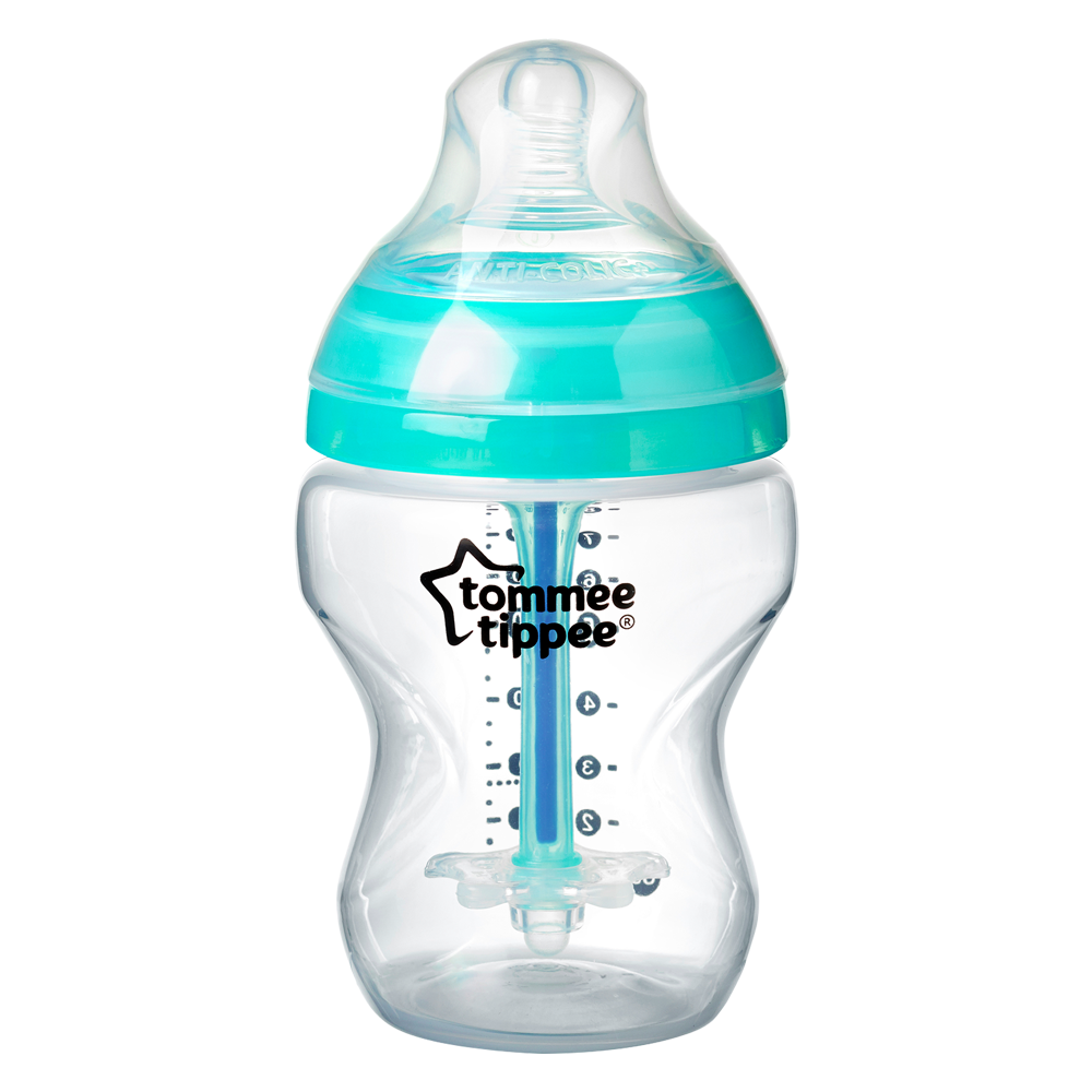 Bình sữa siêu chống đầy hơi kèm báo nhiệt Tommee Tippee Advanced Anti-Colic 260ml, núm ty đi kèm 0-3 tháng