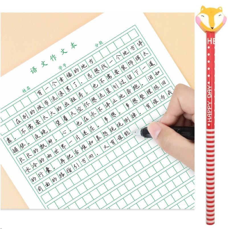 Combo 5 xấp giấy tập viết chữ Hán đường Kẻ Ô Vuông nhỏ màu xanh để luyện viết chữ Nhật Hàn Trung tặng bút