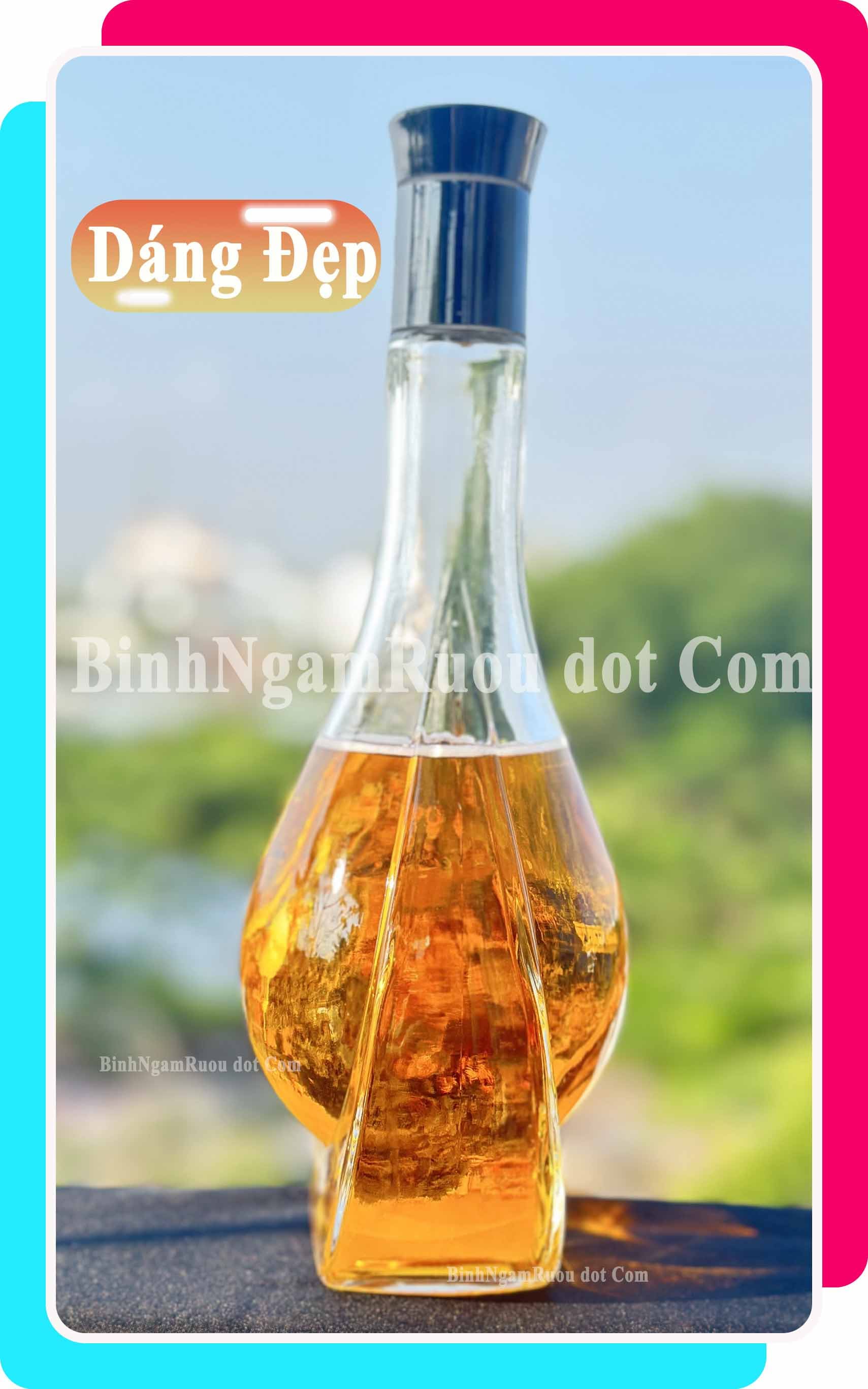 [Mua 5Tặng 1 ] C33 Chai Đựng Rượu Thủy Tinh Dáng Giọt Nước 500ml - Đẹp Cao Cấp - Nắp Kín Thủy Tinh Trong - Tặng Biếu Sang Trọng