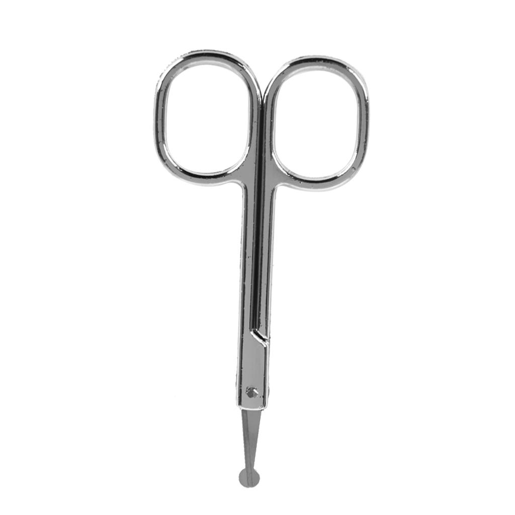 Mini Straight Mustache Nose Hair Remover Scissor Trimmer Safety Round Tip