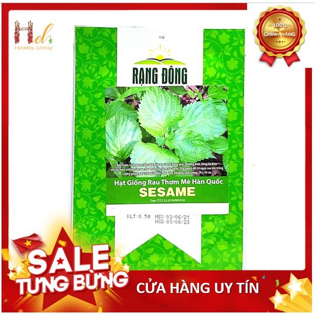 Hạt Giống Rau Thơm Mè (Lá Mè Vừng) Hàn Quốc- Trồng Hạt Giống Rau Củ Quả, Hoa Hồng Bằng Đất Sạch, Xơ Dừa, Phân Bón Hữu Cơ