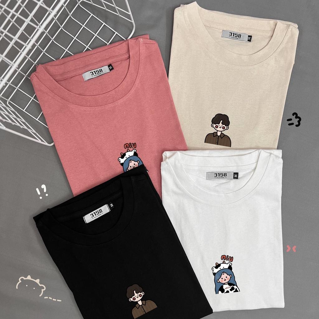 Áo thun tay lỡ MEANSTORE phông cotton Unisex nam nữ tee oversize form rộng pull Ulzzang vải mát - Áo cặp đôi