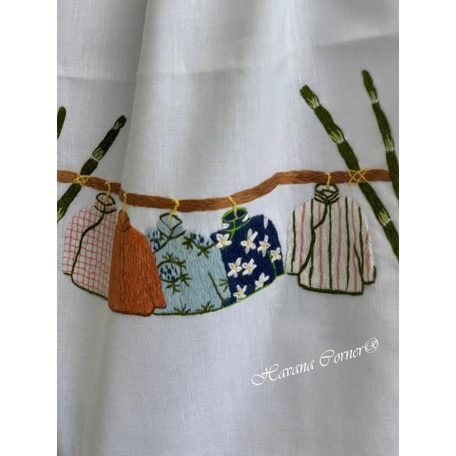 Túi dây rút thêu tay hình quần áo mắc thanh tre size 34*49 cm - Hand Embroidery Lingerie Bag Vietnam
