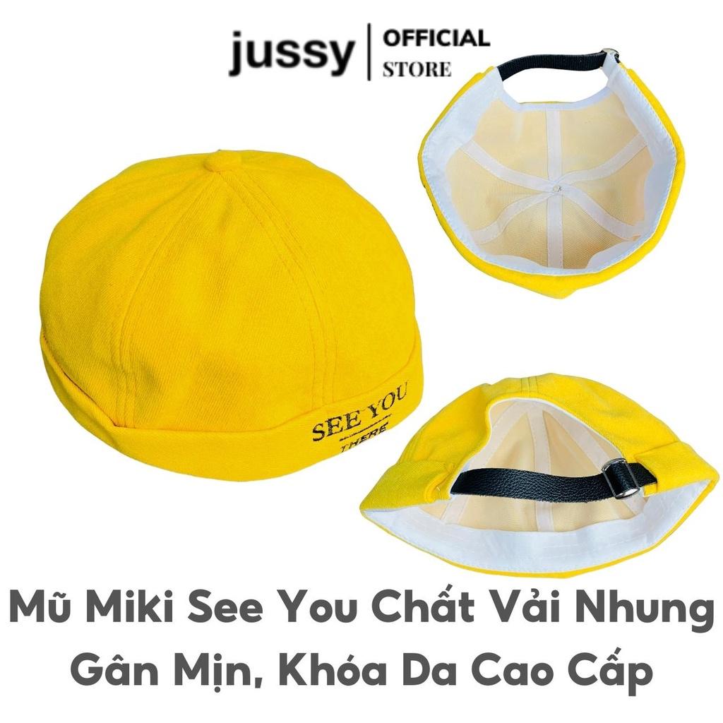 Mũ Miki Hat See You There Jussy Fashion Chất Vải Nhung Mịn Kiểu Mũ Nồi Thủy Thủ Có Khóa Da Tăng Giảm Sành Điệu