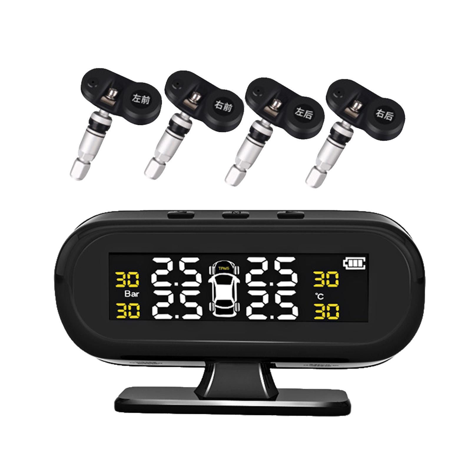 Tire Pressure Monitoring System Solar Wireless USB Auto Pressure Gauge