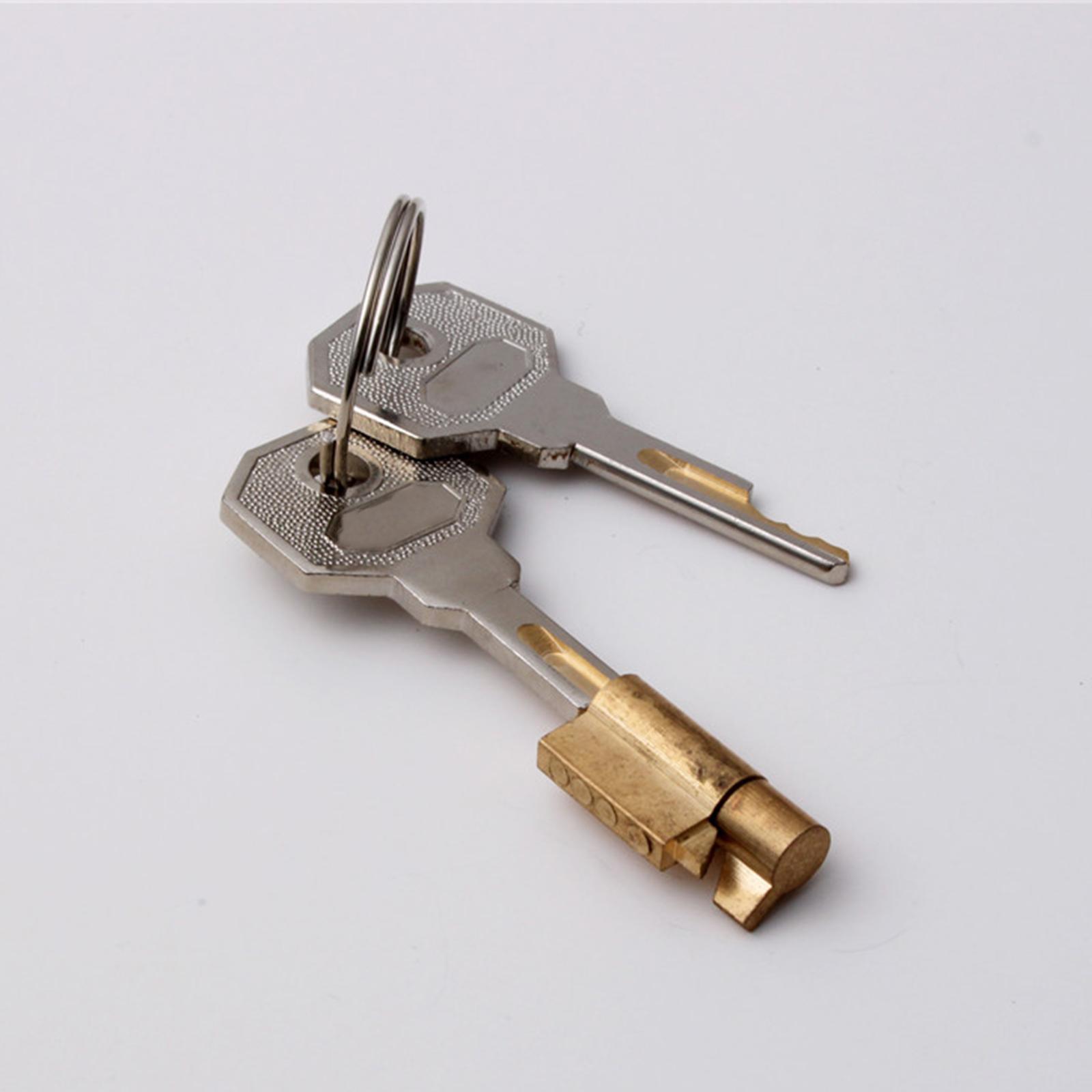 Cabinet Lock with Keys Single Open Cylinder Hasp Lock Steel Hardware Letter Box Locker Refrigerator Lock Door Lock Cylinder Lock with 2 Keys