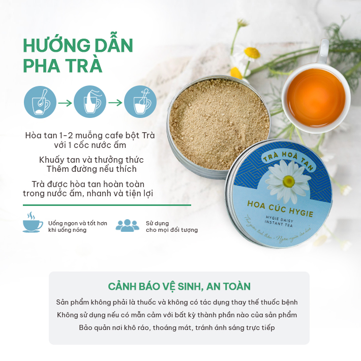 Trà Hoa Cúc Hygie 250g thư giãn tinh thần, giảm căng thẳng mệt mỏi