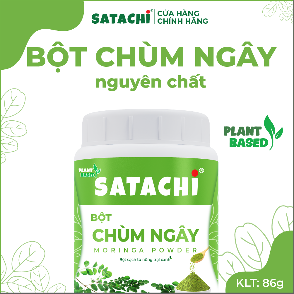 Bột Chùm Ngây SATACHI nguyên chất. Tăng cường Trí Não, bảo vệ Tim Gan, phòng ngừa bệnh Xương Khớp. Hộp 86g