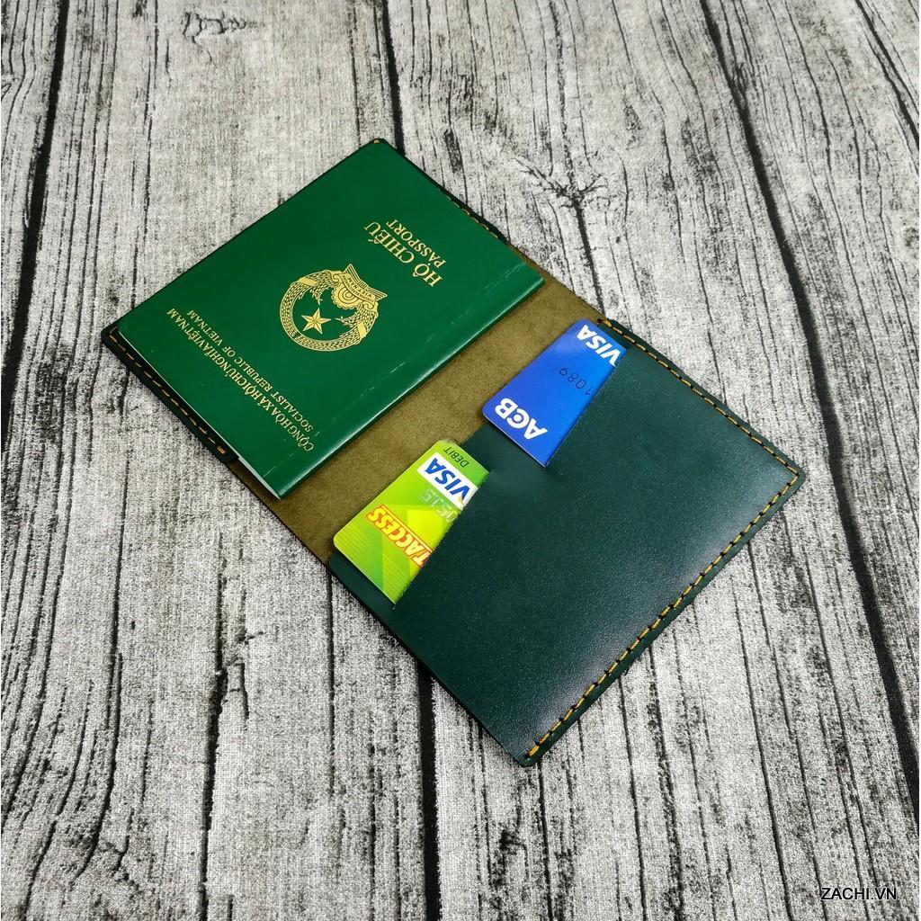 Bóp ví đựng passport, hộ chiếu da bò handmade Dyshop PP619