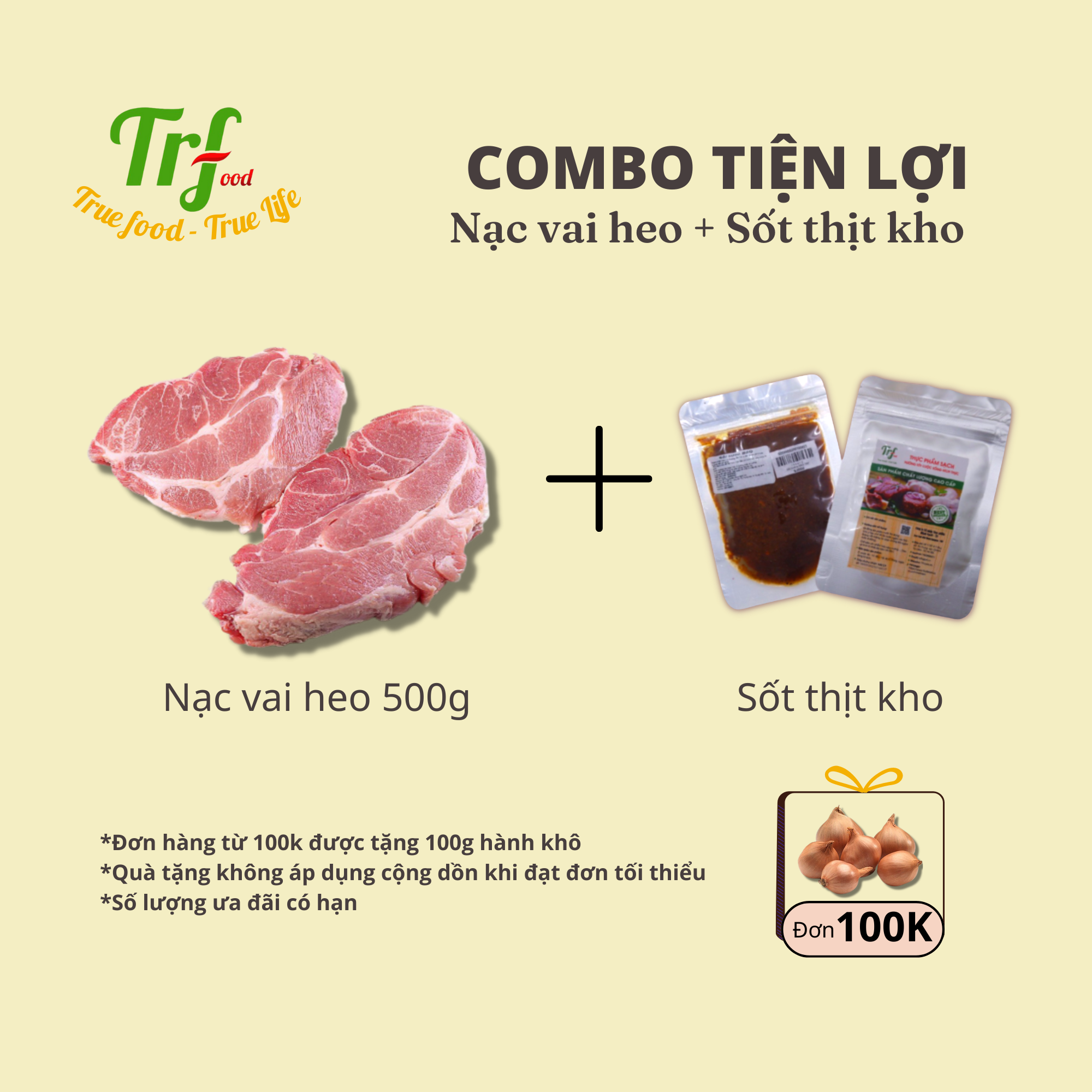 Combo tiện lợi nạc vai heo và sốt thịt kho