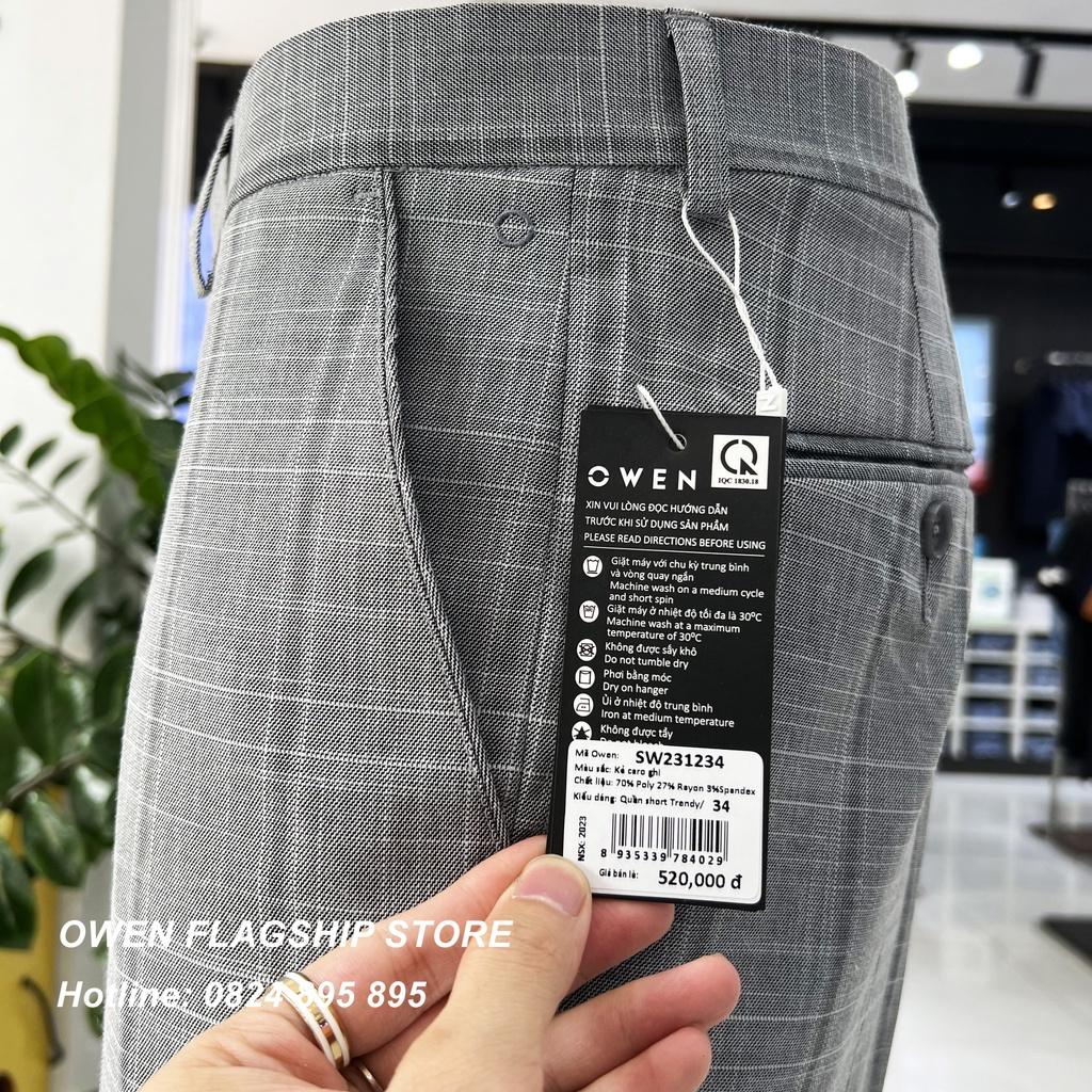 Quần short tây nam owen màu xám sáng SW231234