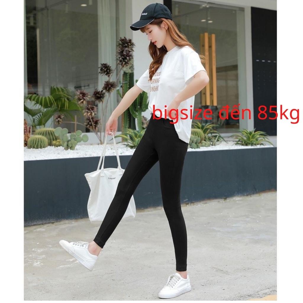 Quần Legging - Tregging (BIGSIZE đến 90kg) Chất Umi( DÀY)Sịn Loại 1, Giặt Máy Thoải Mái Không Bai Không Xù