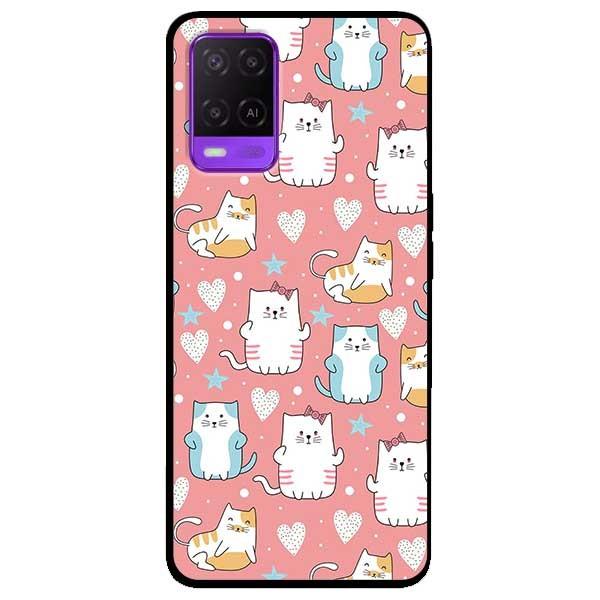 Ốp lưng dành cho Oppo A54 - A74 - A94 - A15 / A15s mẫu Họa Tiết Mèo Xanh Vàng