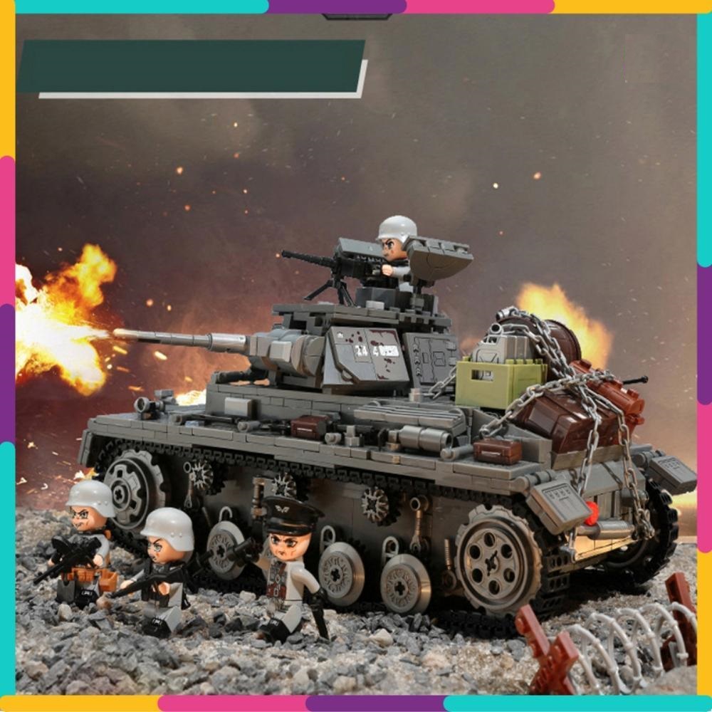 Đồ Chơi Qman 21028 Xếp Hình Lắp Ráp Xe Tăng Đức Panzer III 1000 Chi Tiết