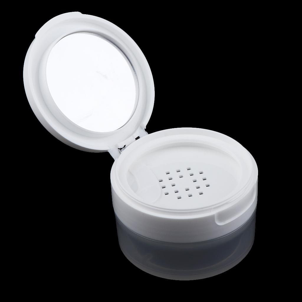50g 80g Empty Bottle For Cosmetic Loose Powder Jar Case Makeup Pot w/ Mirror