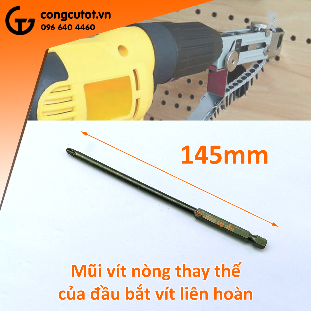 Mũi vít nòng của đầu bắt vít liên hoàn