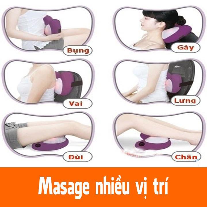 GỐI MASSAGE 8 BI HỒNG NGOẠI TRỊ LIỆU ĐAU MỎI VAI GÁY