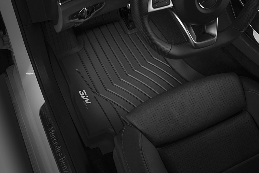 Thảm lót sàn xe ô tô Mercedes E 2009+ 2015- đến nay Nhãn hiệu Macsim 3W (Loại 2) chất liệu nhựa TPE đúc khuôn cao cấp - màu đen