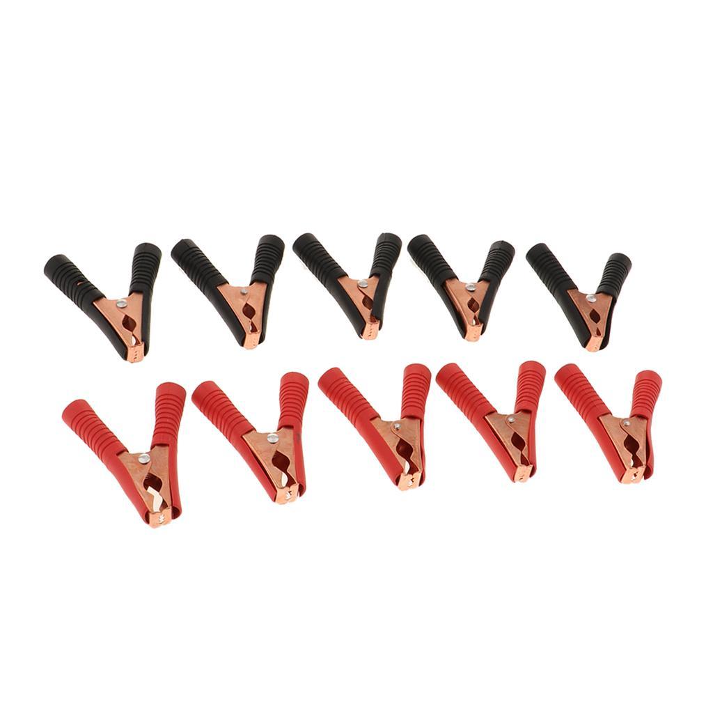 10pcs Car Alligator Clips Battery Clamps Crocodile Clip 100a Red Black