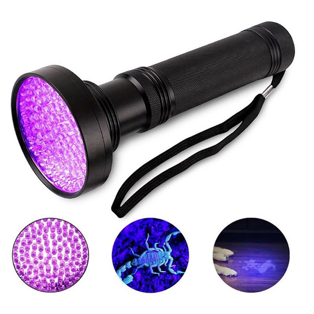 100 LED UV Blacklight Lamp LED Flashlight Counterfeit Torch Lamp with Goggle