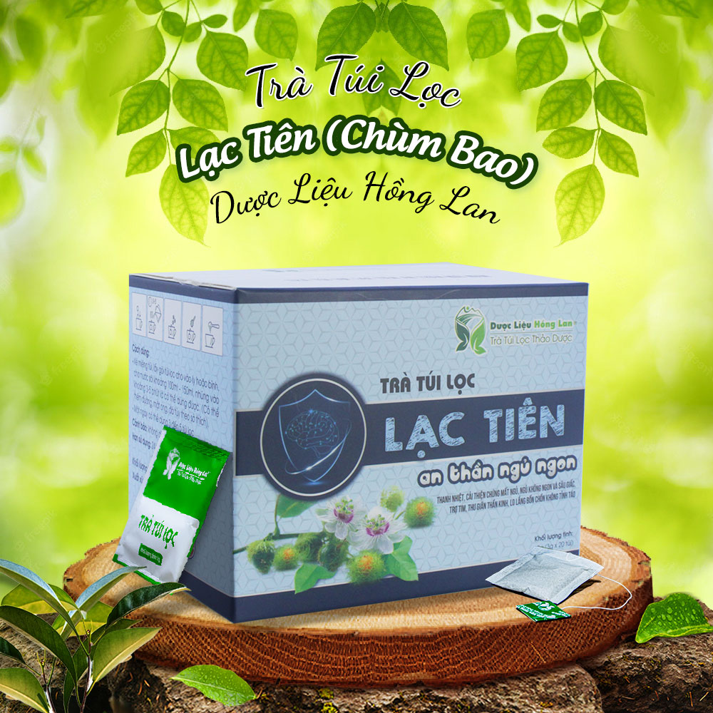 Trà Lạc Tiên an thần ngủ ngon túi lọc hộp 60g Cty Dược Liệu Hồng Lan - Thanh nhiệt, ngủ ngon, ngủ không ngon và sâu giấc
