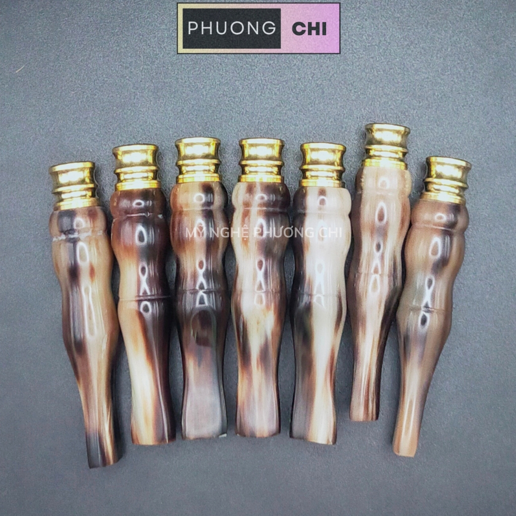 Tẩu Hút Thuốc_lá bằng sừng kết nối đầu đồng có thể tháo ra vệ sinh | Mỹ Nghệ Phương Chi