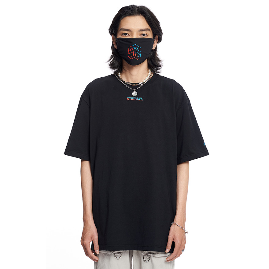 Khẩu Trang 5THEWAY Đen aka 5THEWAY /two-tone line/ BIG LOGO MASK in BLACK