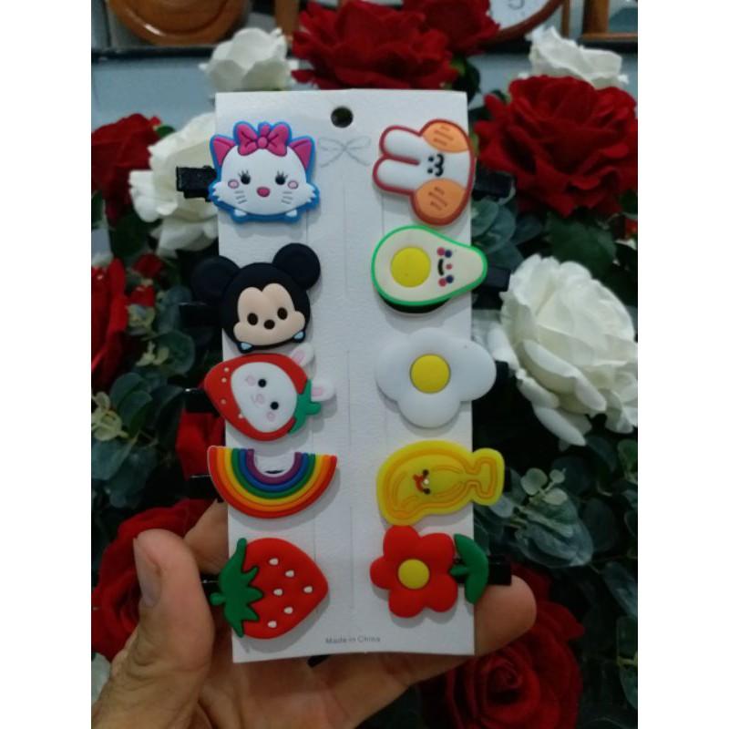 Bán sỉ 10 vỉ set 10 kẹp tóc hình cute cho bé - giao ngẫu nhiên hình