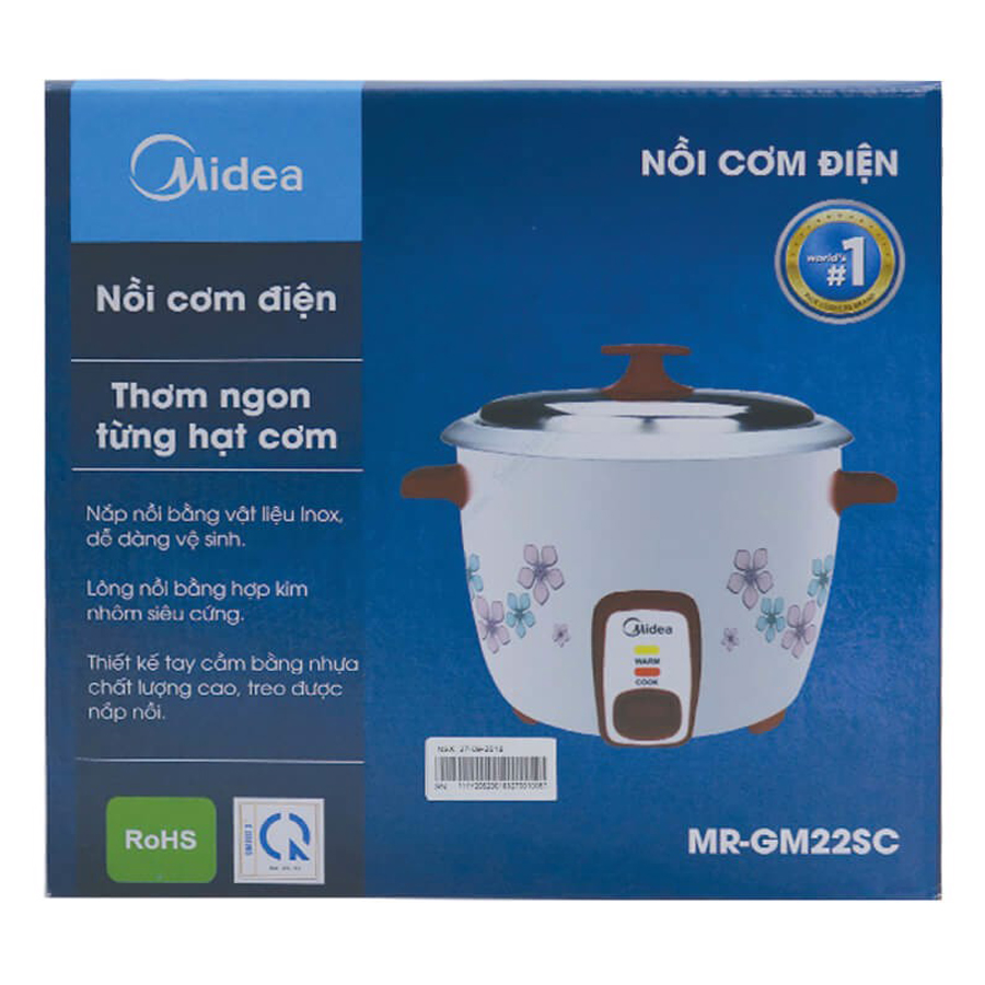 Nồi cơm nắp rời Midea MR-GM22SC (2.2L) - Hàng chính hãng