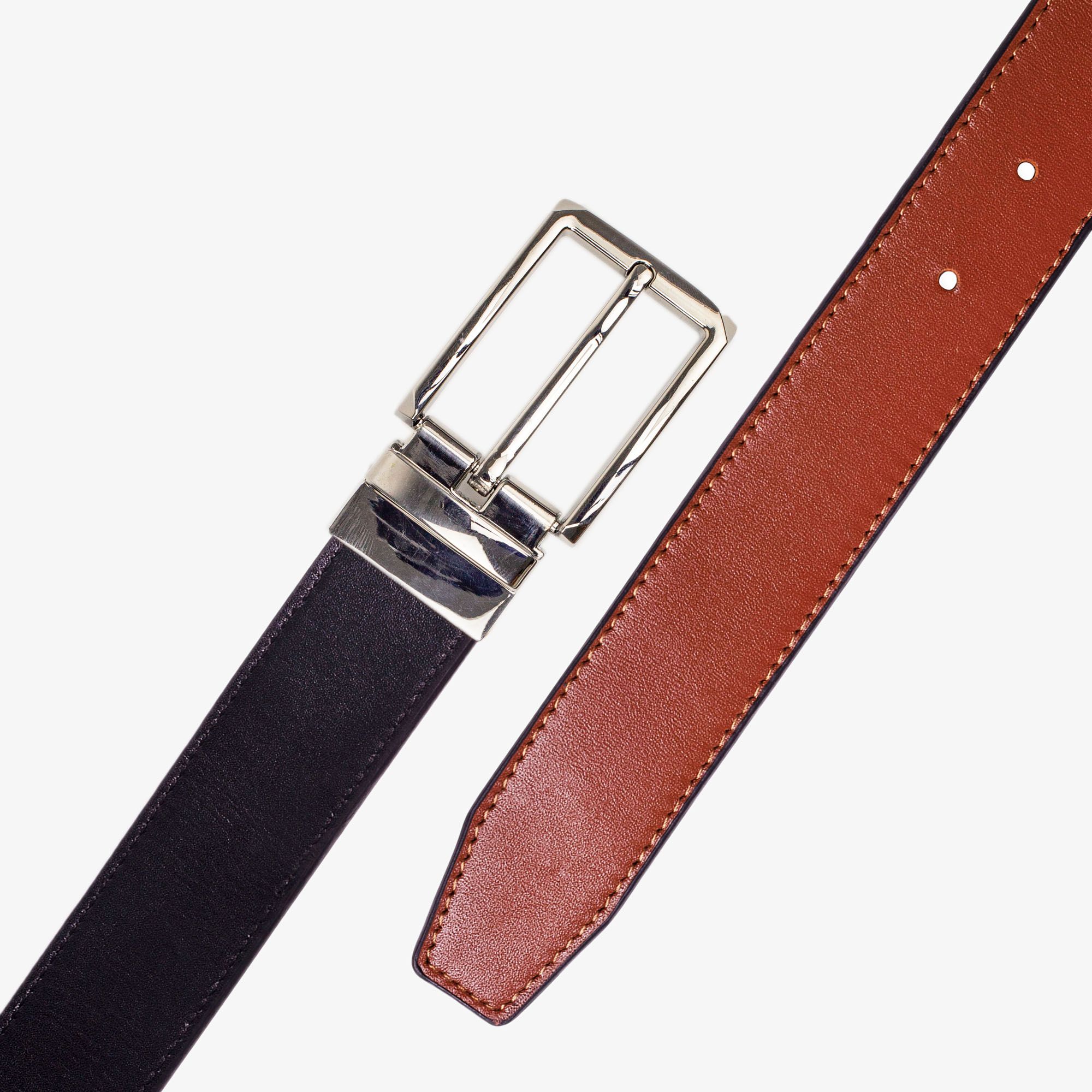 Thắt lưng nam, dây nịt nam da bò thật 2 lớp Bụi Leather L108- Khóa cài xoay 360 độ, dùng được 2 mặt - Bảo hành 12 tháng