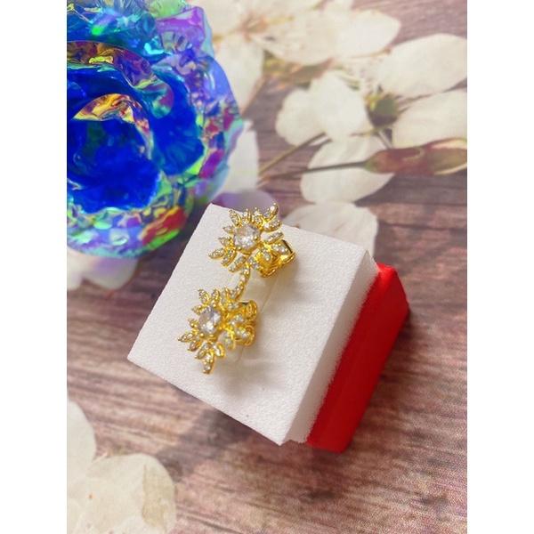 Bông Tai Nữ Bông Tuyết Hoa To Đính Đá Lấp Lánh Mạ Vàng