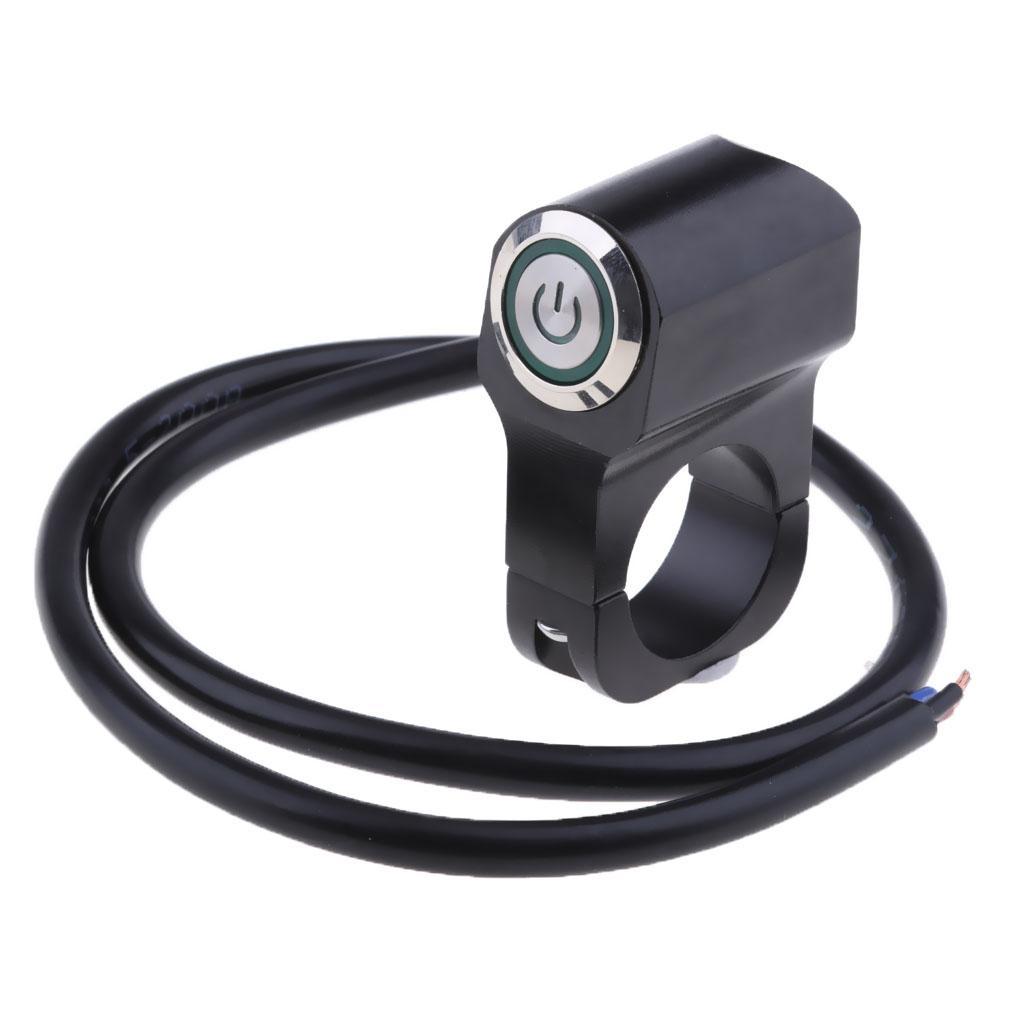 Handlebar Headlight on/OFF Aluminum Alloy Push Button Switch Blue & Green