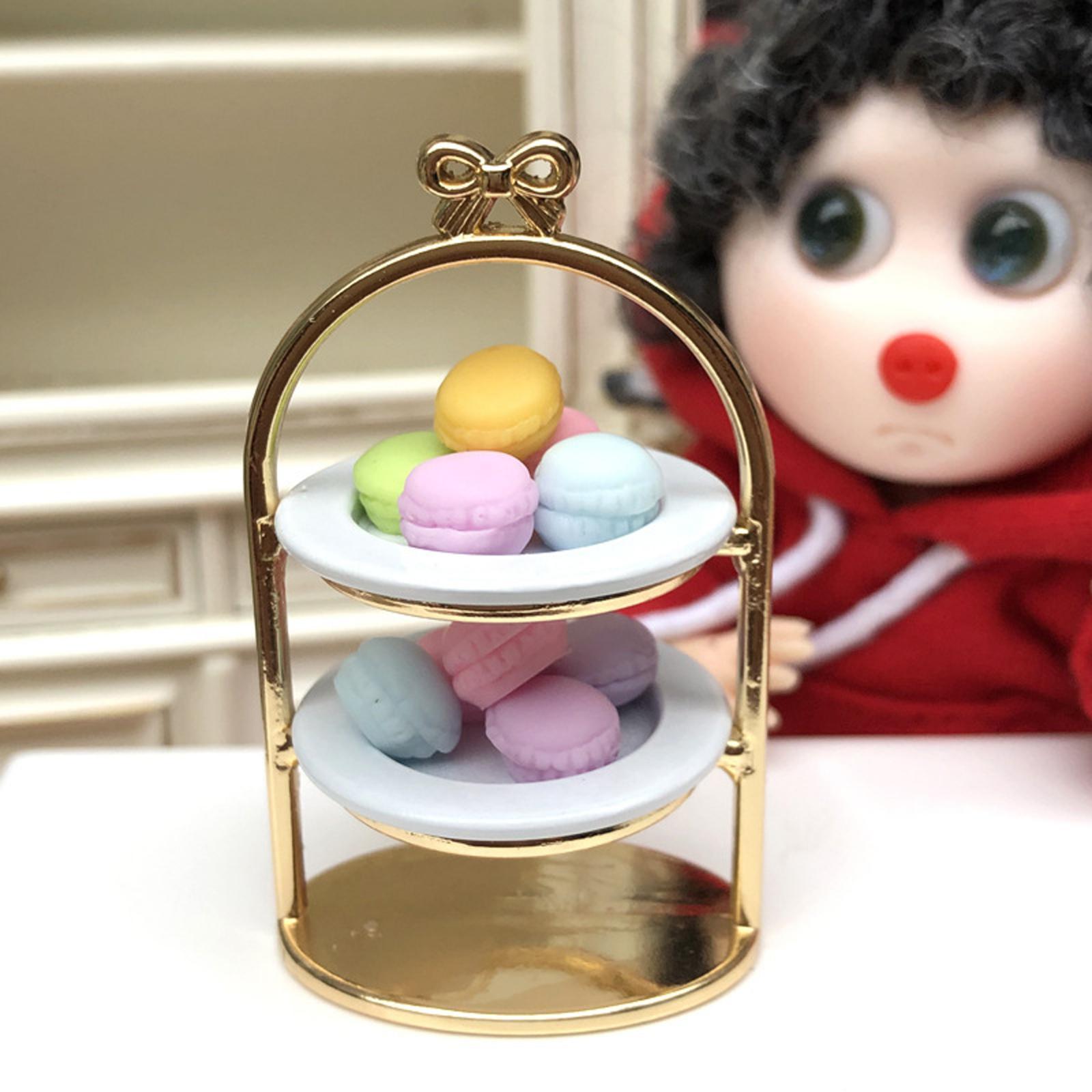 1:12 Cake Stand Display Bakery Rack Dollhouse Miniatures Dessert Food Tray