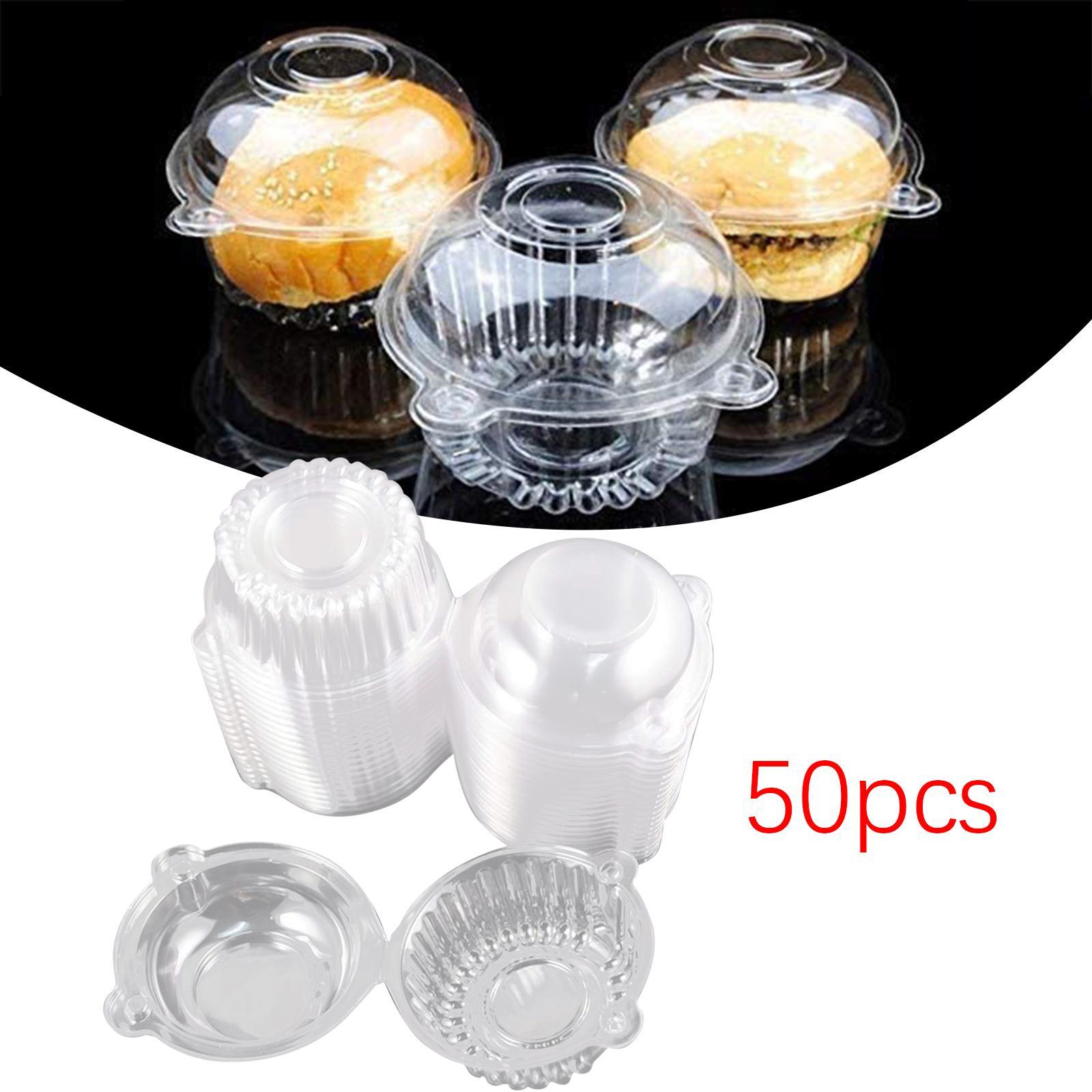 50 Pieces Muffin Dome Holder Box Cupcake Carrier Holder Box for Wedding Cake S