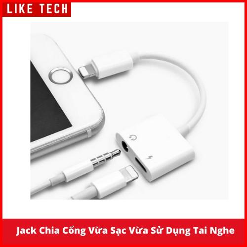 Jack Chuyển Đổi Iphone - Jack Chia Cổng Vừa Sạc Vừa Sử Dụng Tai Nghe - Hỗ Trợ Mic Cho iPhone 7 đến 11promax