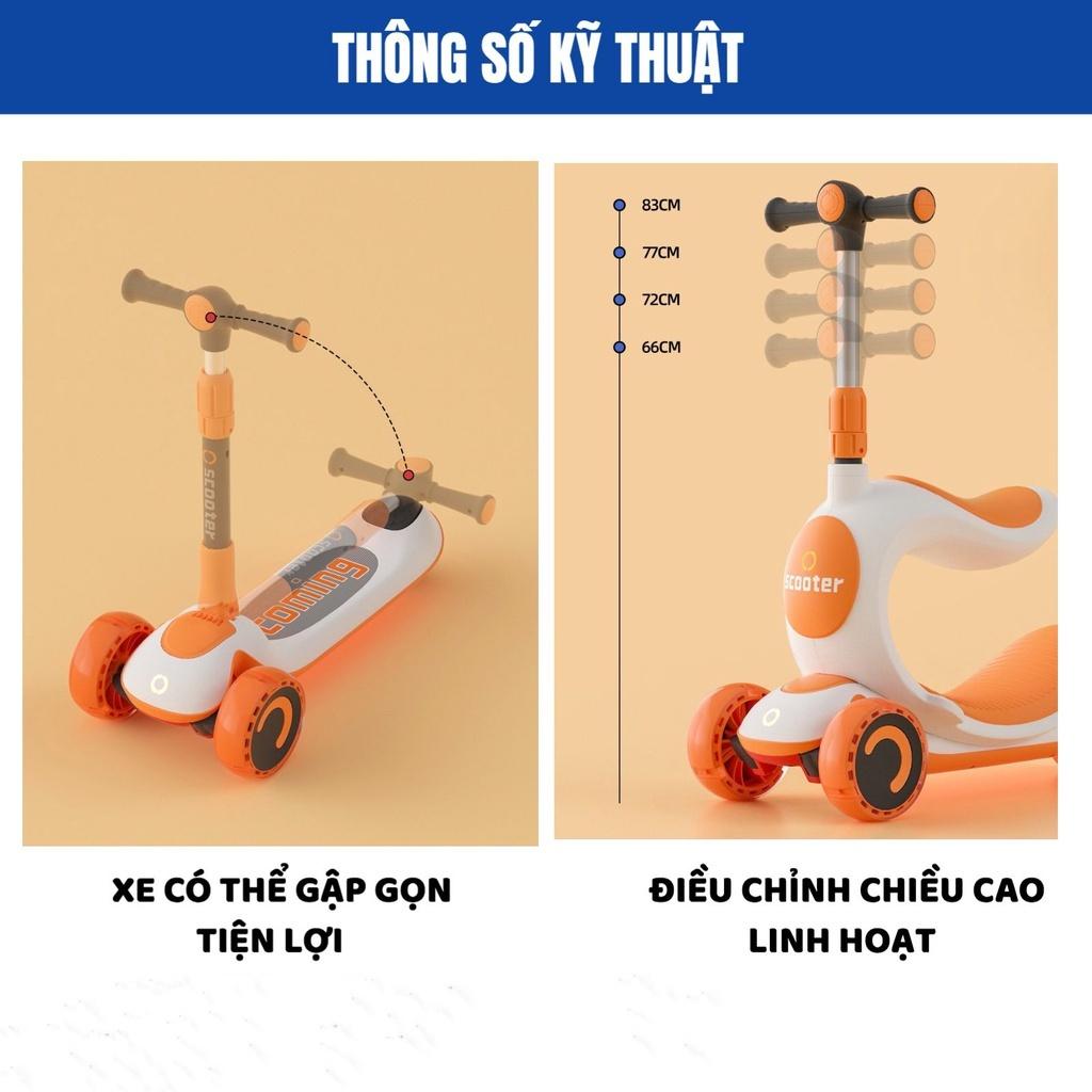 Xe trượt Scooter 3 bánh phát sáng có nhạc cho bé 808 MẸ BÉ PINUS