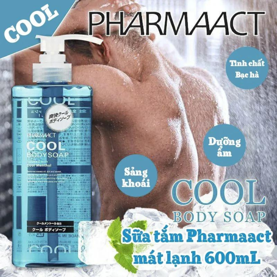 Hình ảnh Sữa Tắm Nam Nhật Bản Bạc Hà Siêu Mát Lạnh Pharmaact Extra Cool Body Soap (550ml)