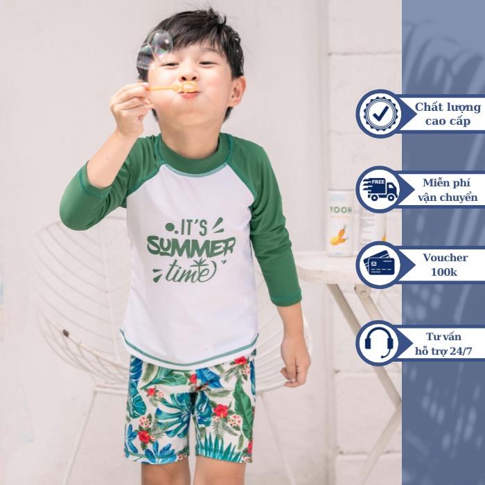 Đồ bơi áo tắm em bé BIKINI PASSPORT KID - Bé trai quần lửng, áo dài - Họa tiết - KD028_HOT