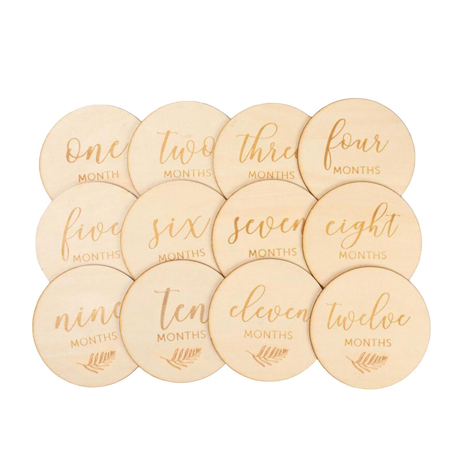 Wood Engraved Milestone Marker Discs Double Sided StyleA
