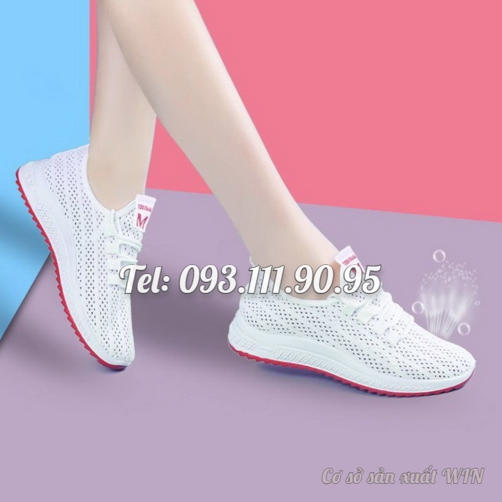 Giày thể thao sneaker Nữ thời trang du lịch dạng lưới thoáng khí, đế mềm - Mã số 1828