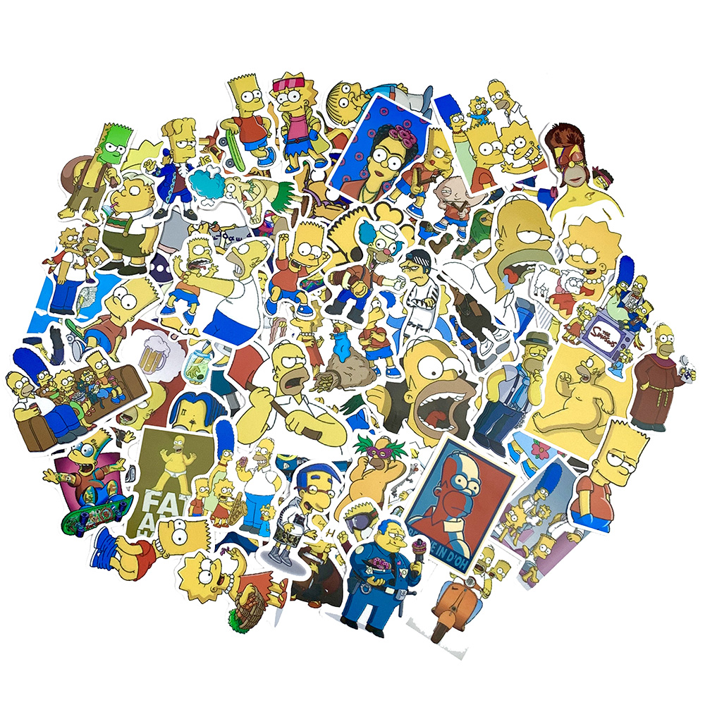 Sticker Gia đình Simpson The Simpsons Ngẫu Nhiên Chất Lượng Cao Chống Nước Trang Trí Nón Bảo Hiểm Vali Đàn Xe Máy Xe Đạp