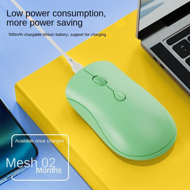 Chuột Không Dây 2.4G Bluetooth 5.2 1600DPI Sạc USB Cho Máy Tính