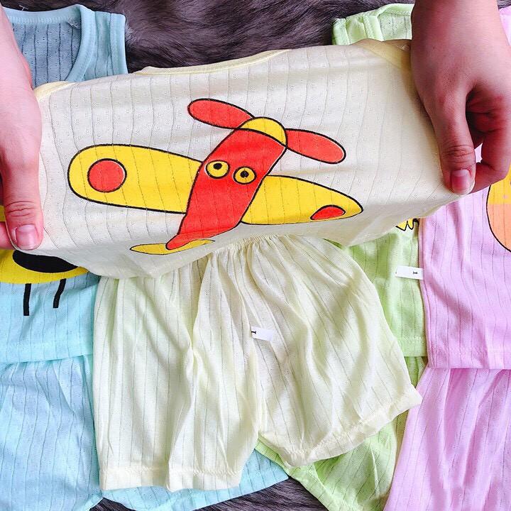 Bộ cotton giấy ba lỗ cho bé 3-15kg, hàng loại 1