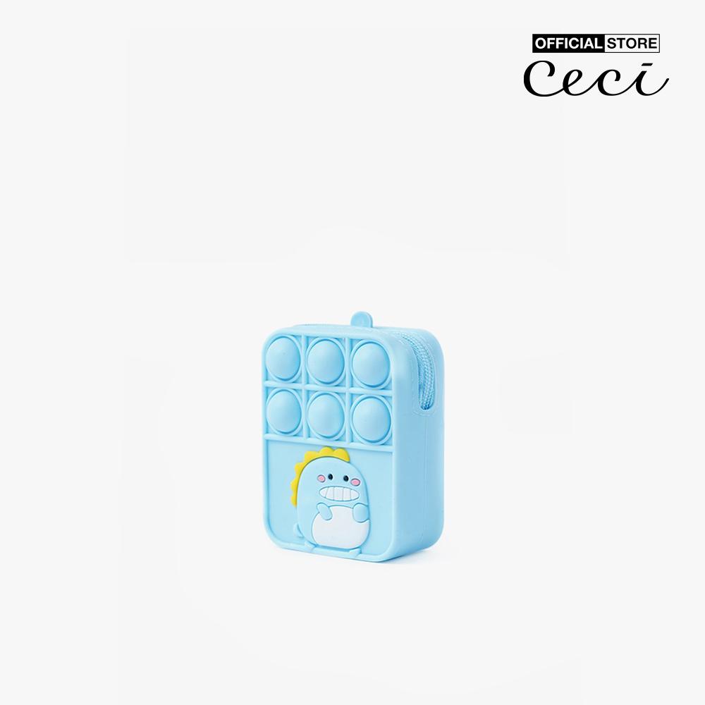 CECI - Ví mini phom chữ nhật khóa zip phối hình dễ thương CC9-03000001
