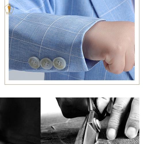 Set bộ vest TRAZ công tử karo màu sáng xám xanh vest đầy tháng thôi nôi bé trai